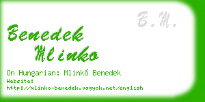 benedek mlinko business card
