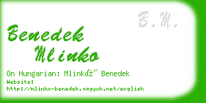 benedek mlinko business card